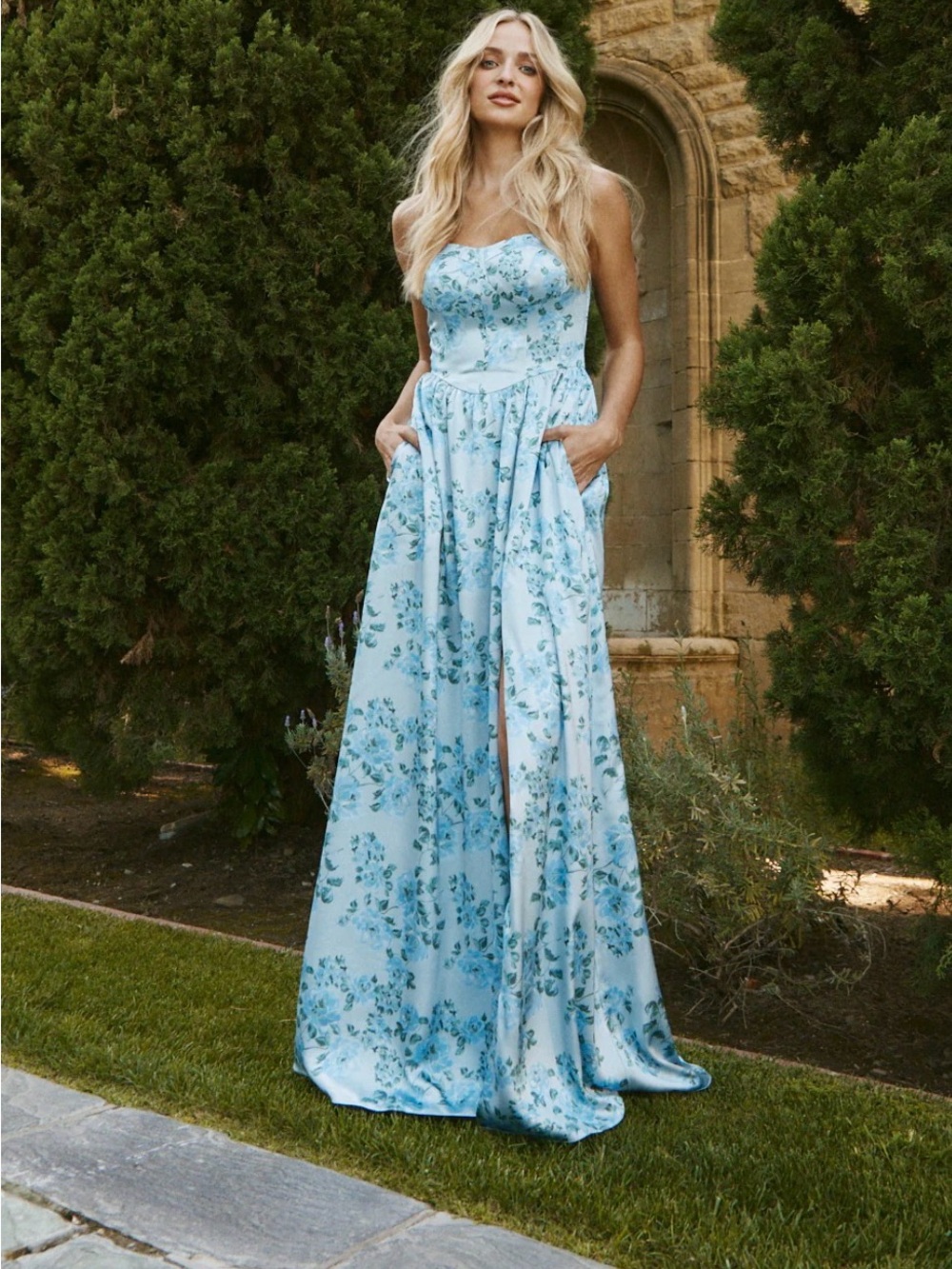 Sydney Satin Floral Print Dress